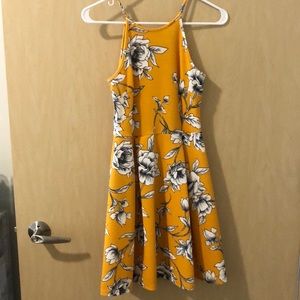 Mustard floral dress
